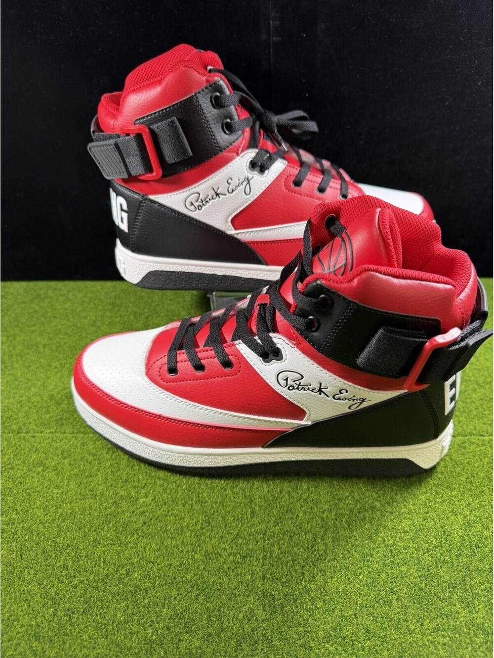 Patrick Ewing 33 Orion Strap Rebound BRED Black Red 1RBE003-633 Size 10.5 M